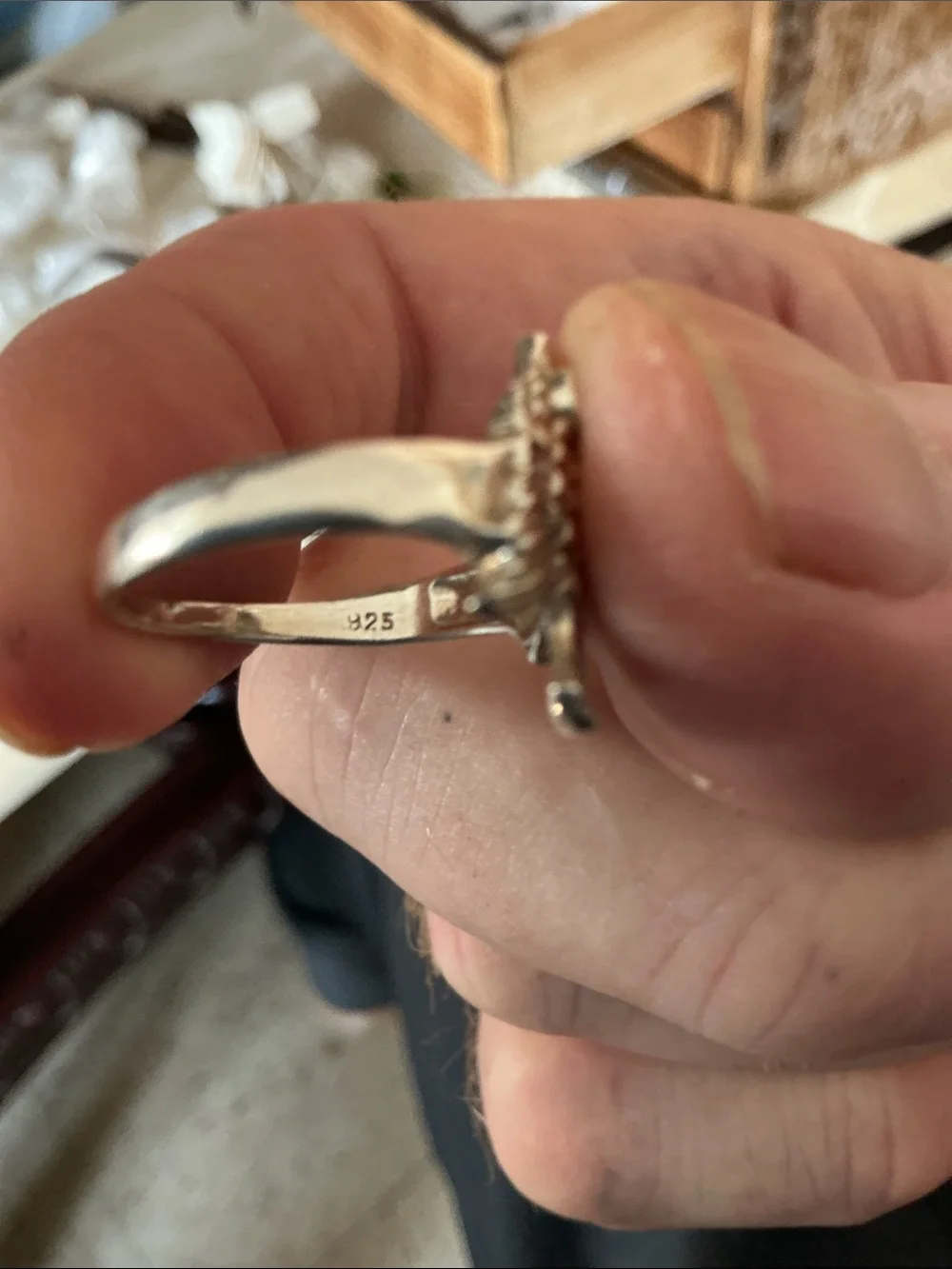 Sterling Silver Fish Ring with Turquoise Accent
